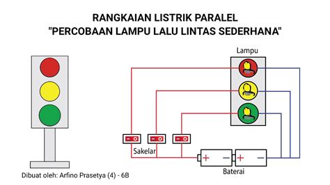 Rangkaian Lampu Lalu Lintas 3 Arus