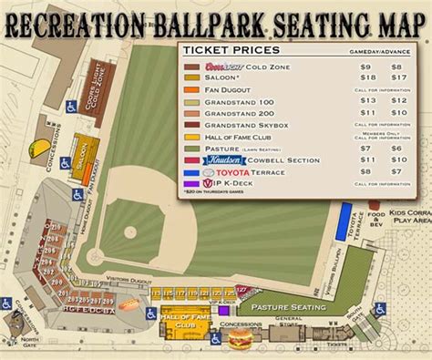 Rawhide Baseball Seating Chart