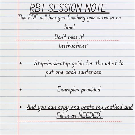 Rbt Session Notes Template