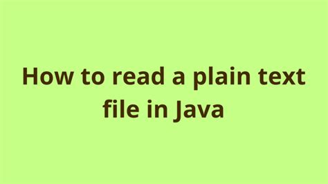 Reading a plain text file in Java