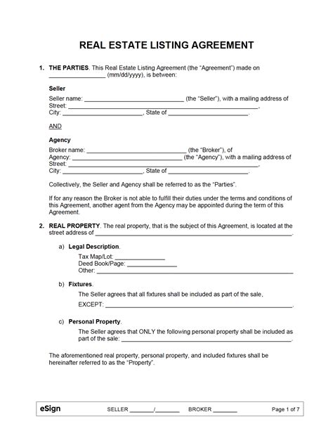 Real Estate Agent Contract Template