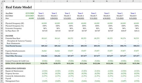 Real Estate Financial Modeling Excel Template