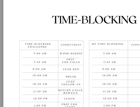 Real Estate Time Blocking Template