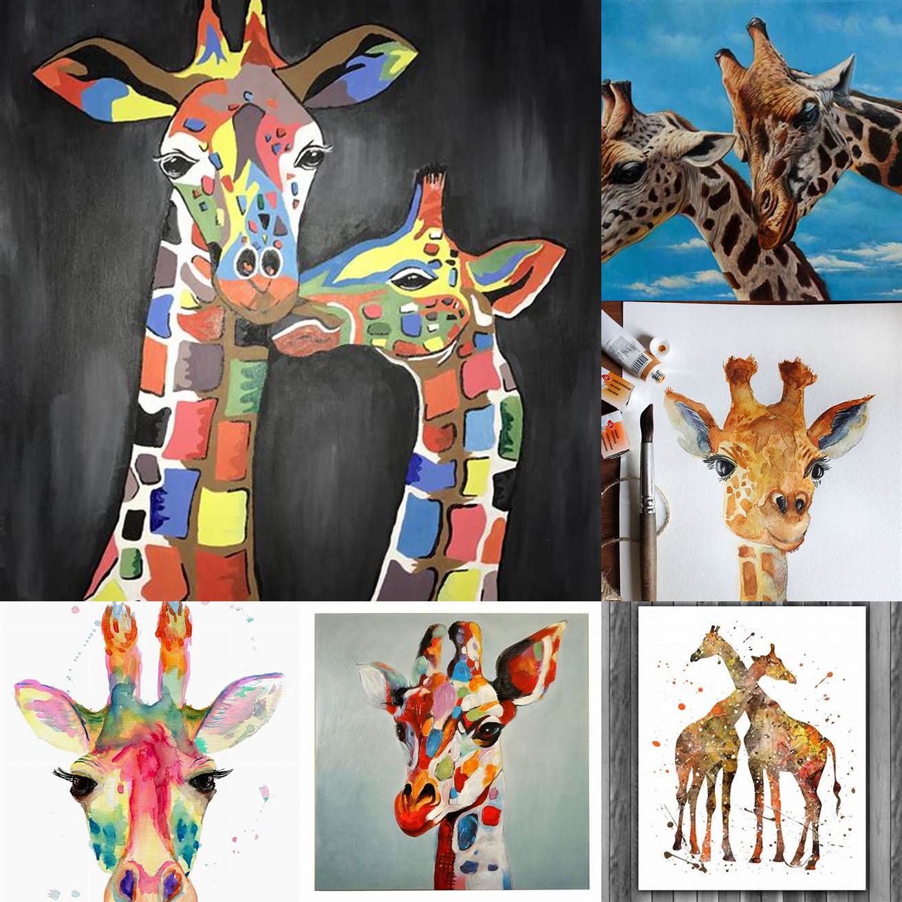 Realistic Giraffe Painting