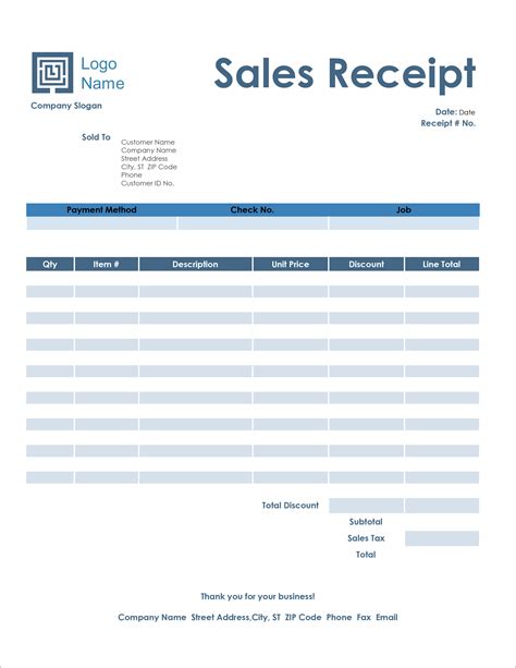 Receipt Template For Word