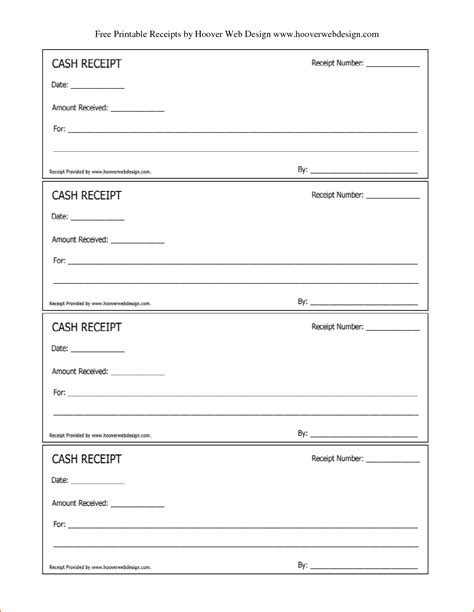 Receipt Templates Printable Free
