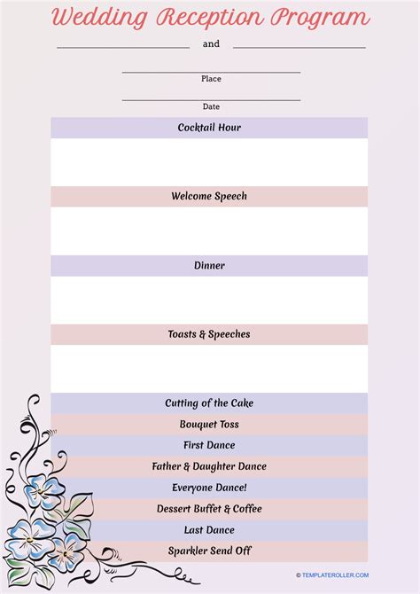 Reception Program Template