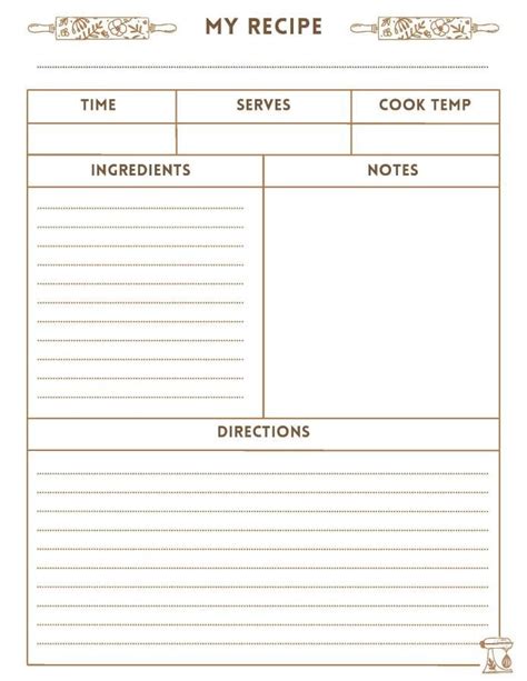 Recipe Blank Template
