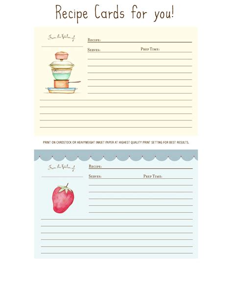 Recipe Card Template For Word