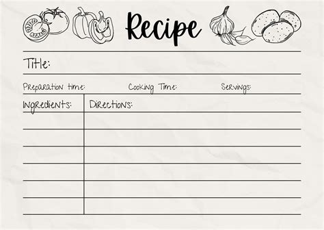 Recipe Card Template Free Download