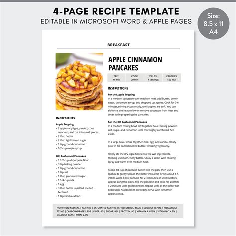 Recipe Template Google Docs