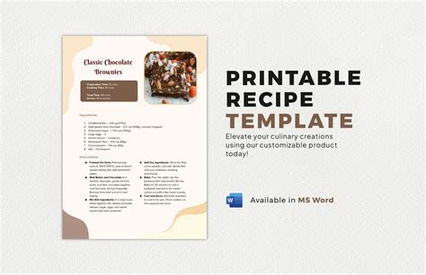 Recipe Template Word - Free Download