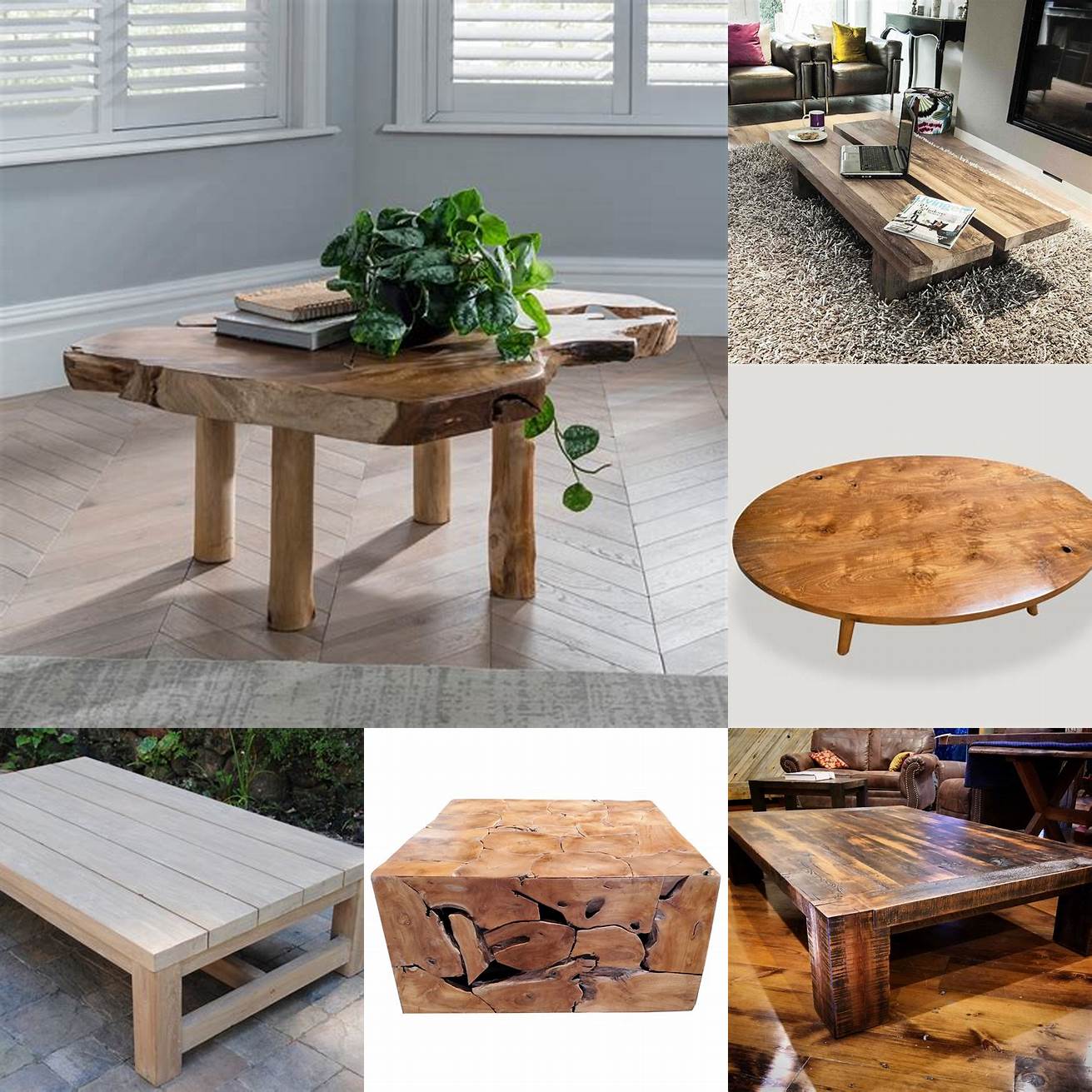 Reclaimed teak wood coffee table