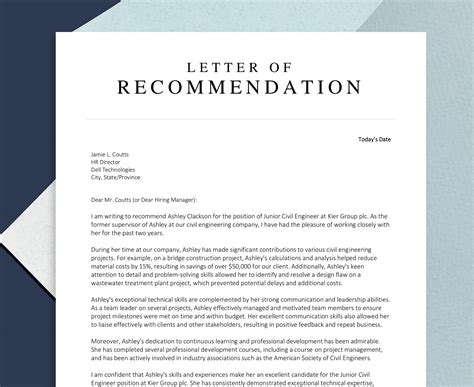 Recommendation Letter Template