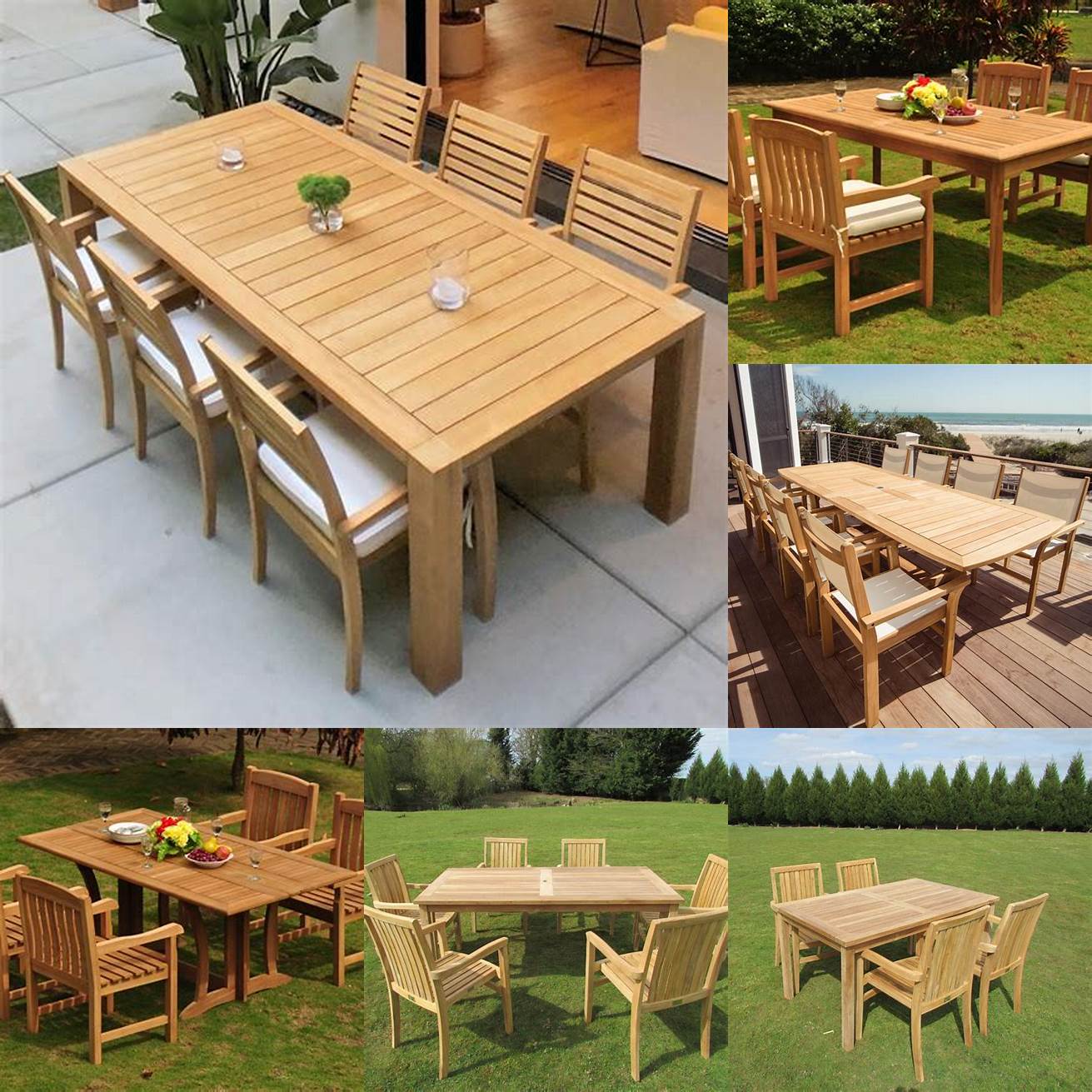 Rectangular Teak Outdoor Dining Table