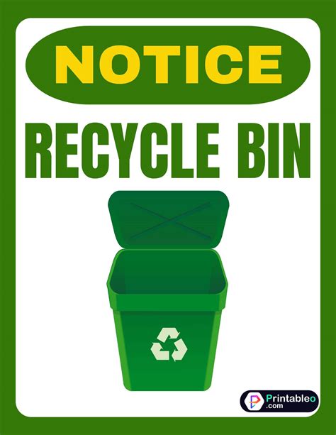 Recycling Bin Printable