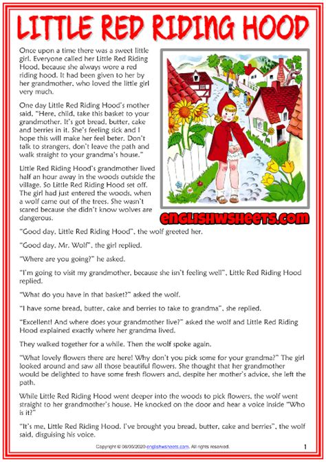 Red Riding Hood Printable Story