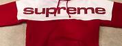 Red and White Supreme Hoodie
