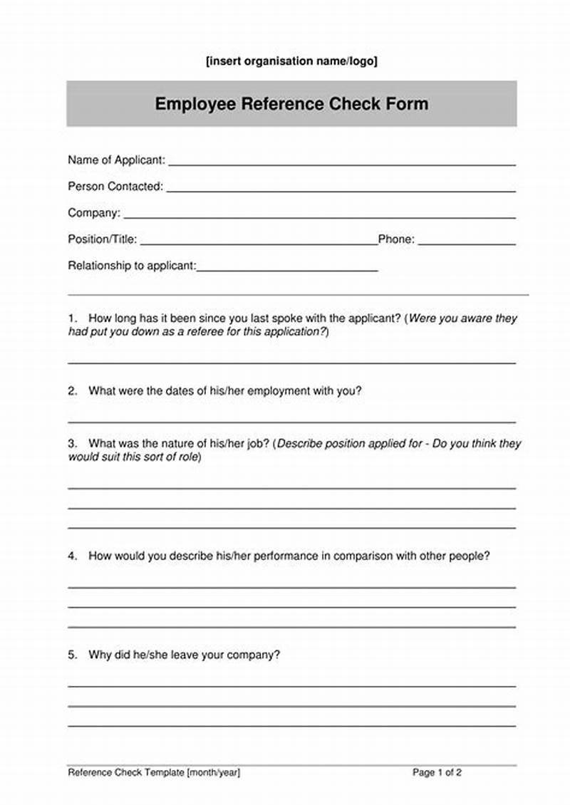 Reference Check Form