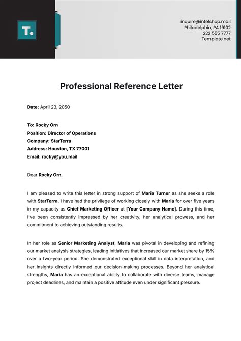 Reference Letters Templates