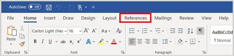 References Tab