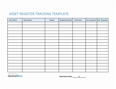 Register Template Free Download