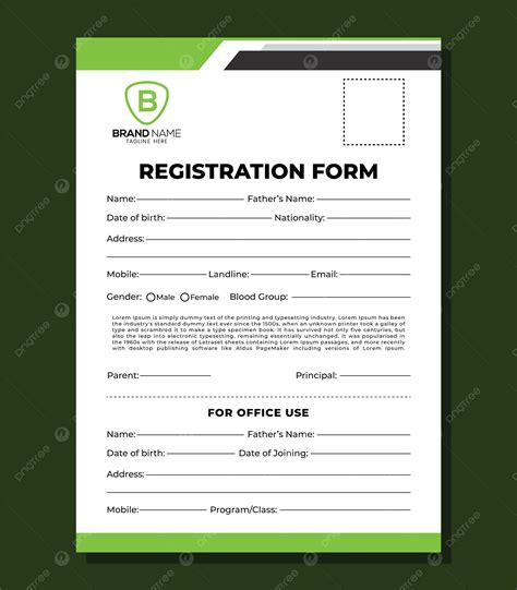 Registration Form Template Download