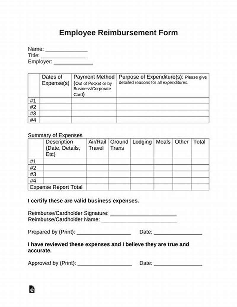 Reimbursement Form Example