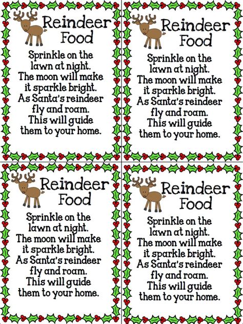 Reindeer Food Poem Free Printable