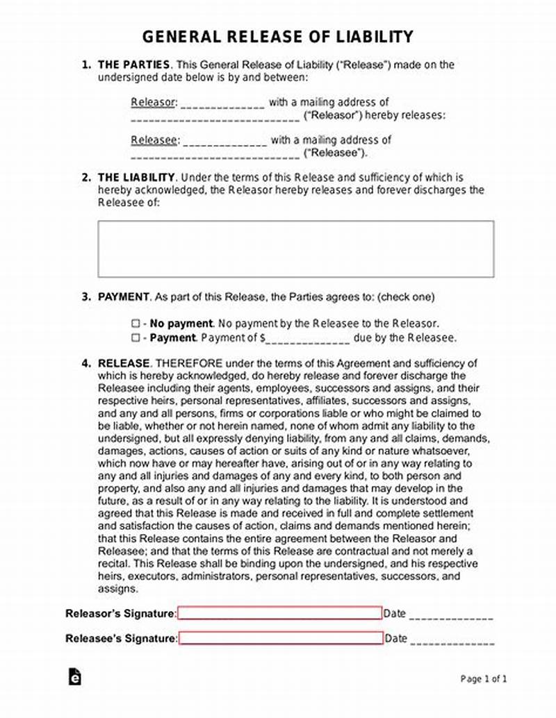 Release Of Liability Form Example