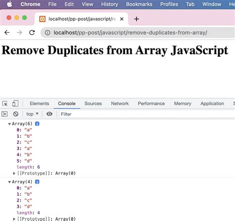 Remove duplicate values from JS array