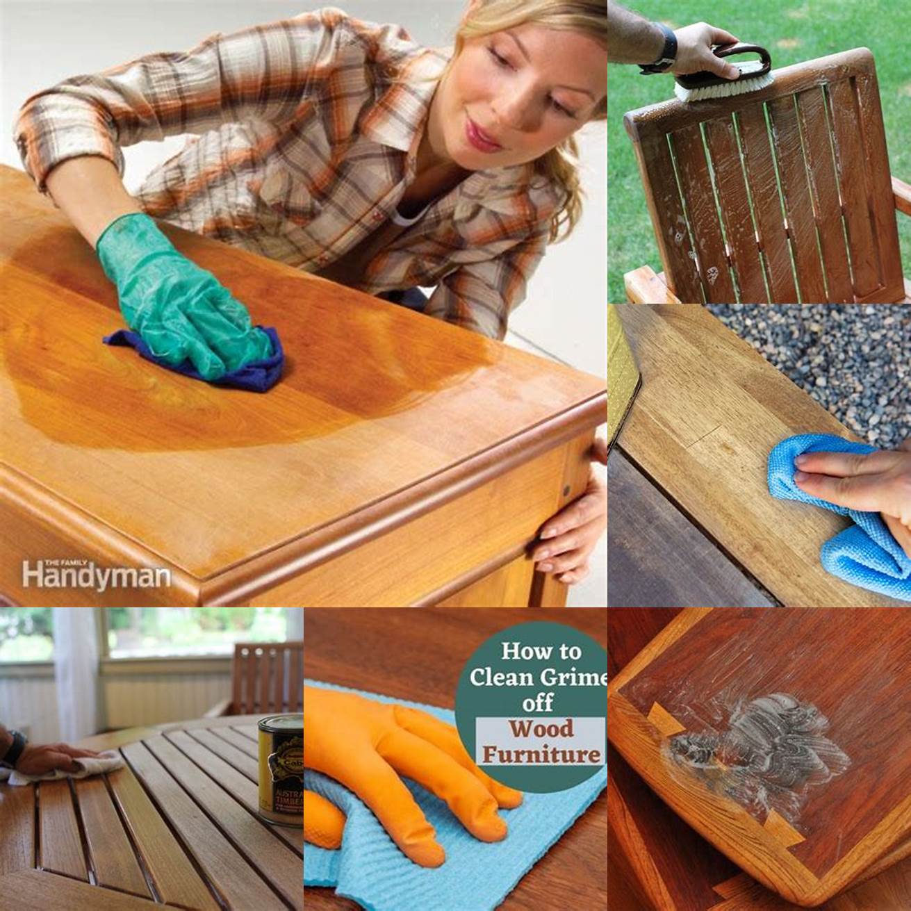 Removing dirt and grime from teak furniture