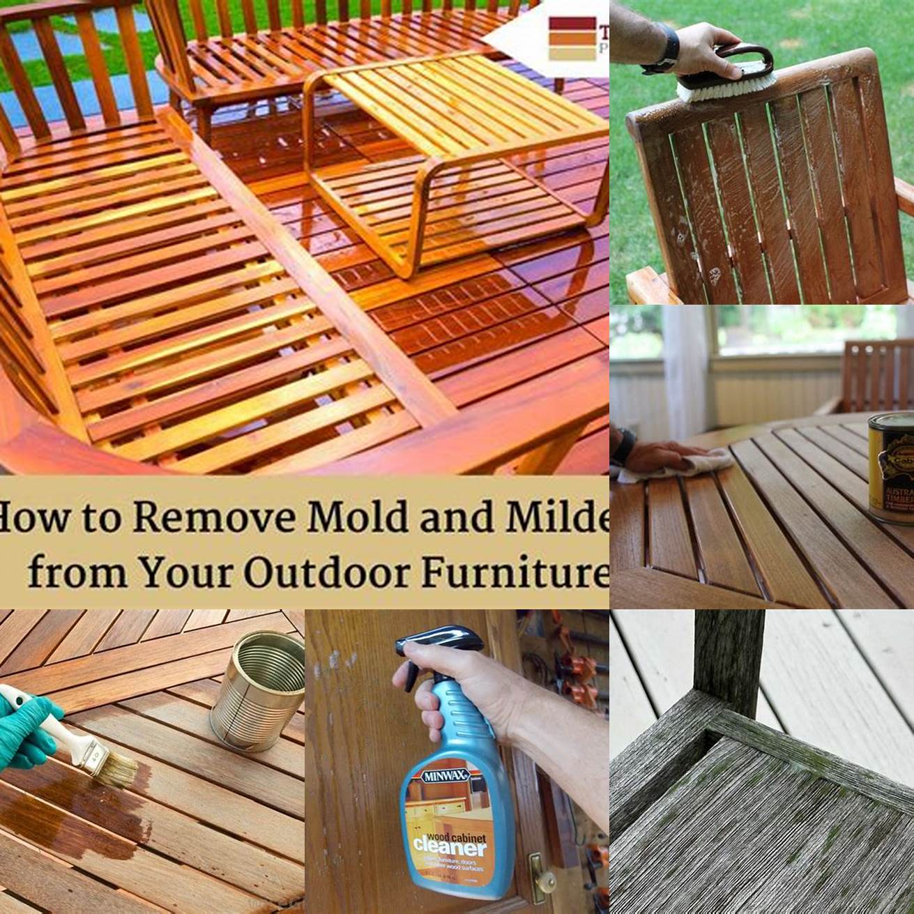 Removing mildew and mold from teak furniture