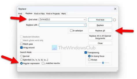 Removing empty lines in Notepad