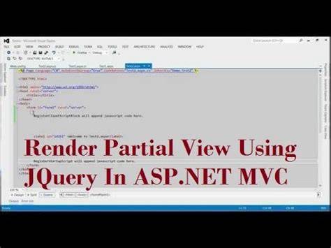 Render Partial View Using jQuery in ASPNET MVC