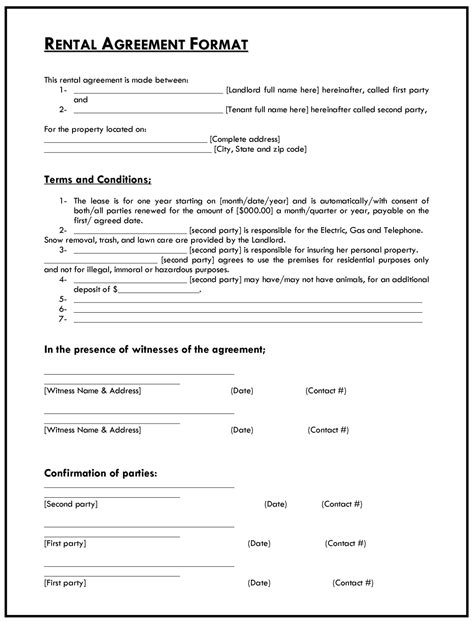 Rent Agreement Templates
