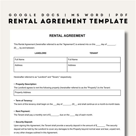 Rental Agreement Printable