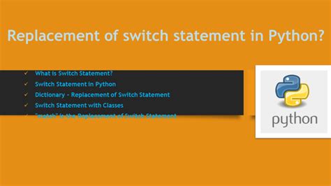 Replacements for switch statement in Python