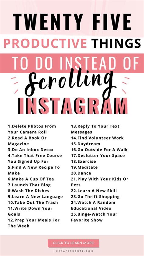 Replacing Instagram with Productive Activities