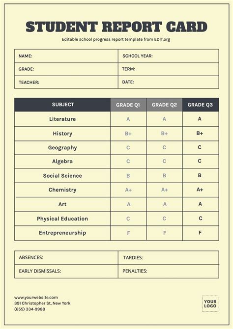 Report Card Templates