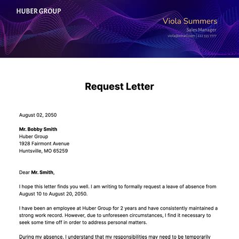 Request Letter Template