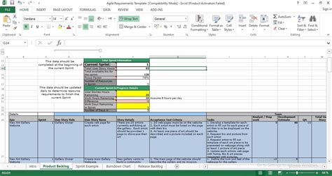 Requirements Gathering Template Excel