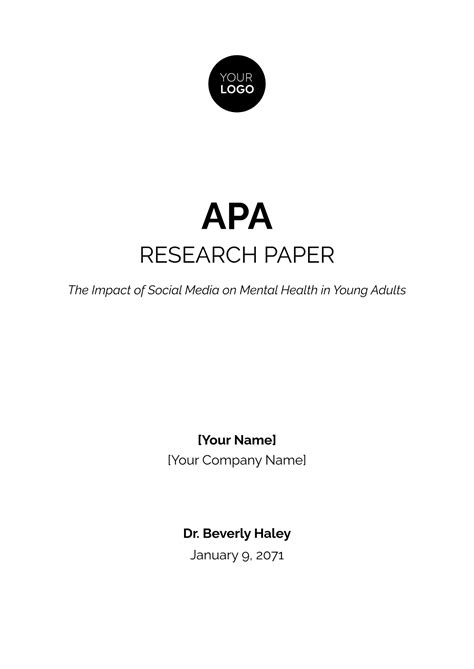Research Paper Template Apa