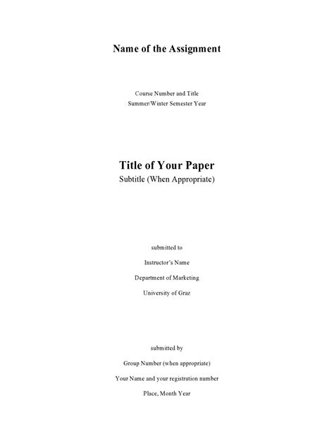 Research Paper Title Page Template