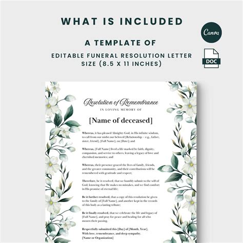 Resolution Template For Funeral