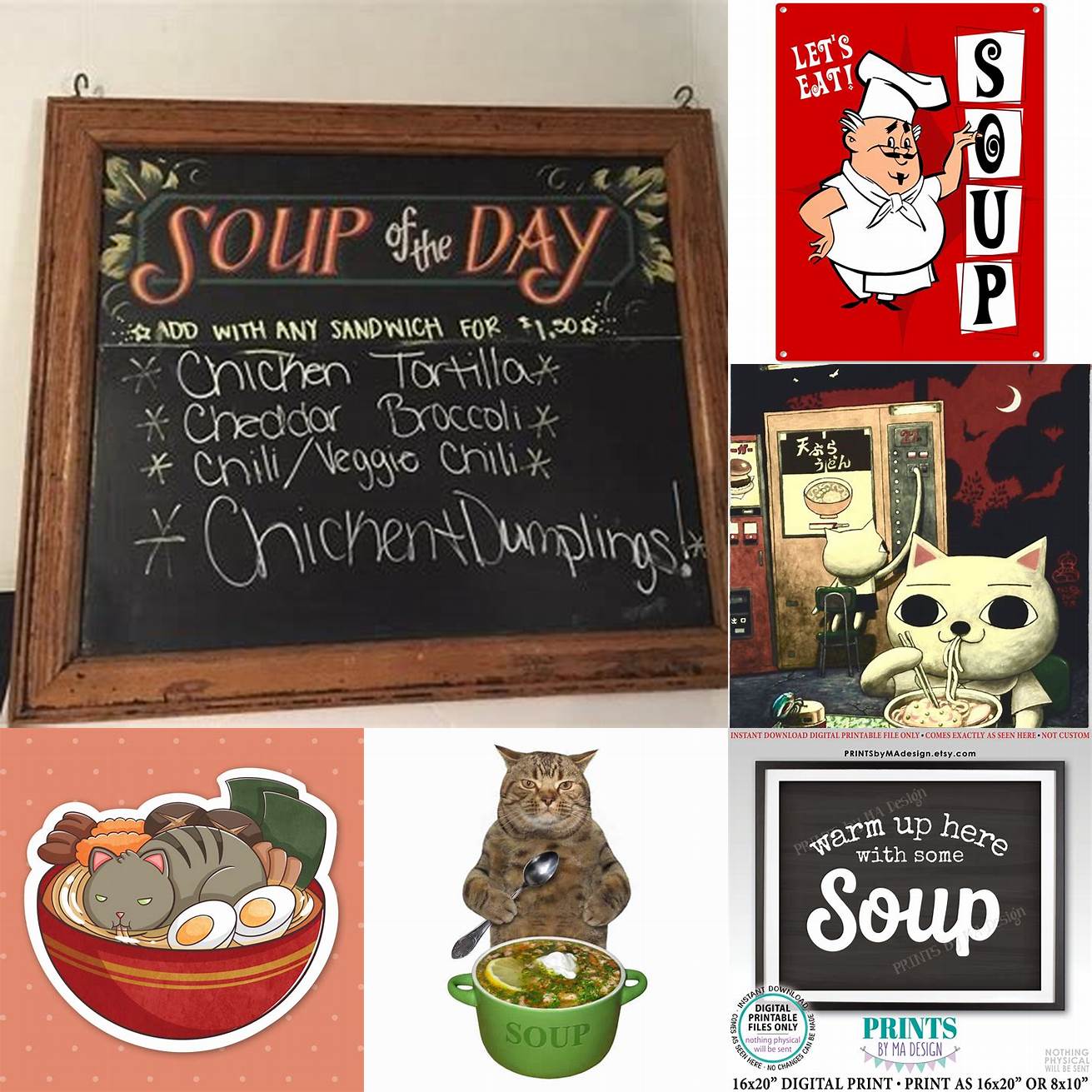 Restaurant Sign with Special Cat Soup