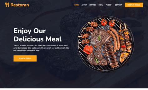 Restaurant Website Design Templates