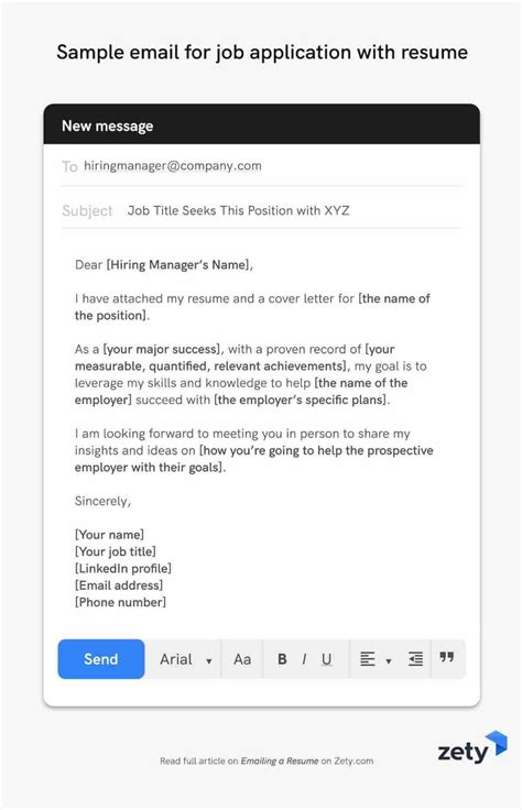 Resume Email Template