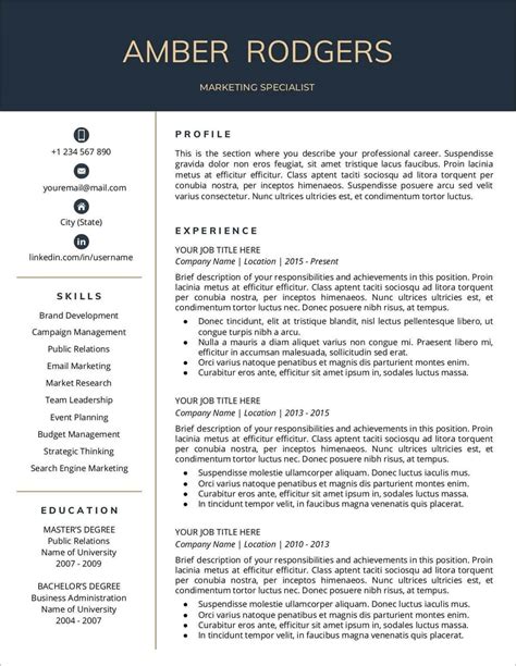 Resume Google Templates