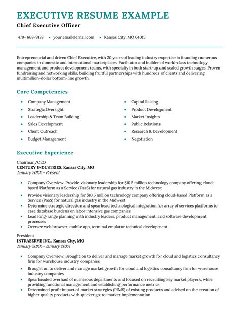 Resume Template For Executive